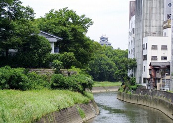 洗馬橋から望む熊本城.JPG